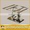 Glass dining table metal and glass furniture foshan steel furniture