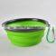 Food Grade Silicone Food Water Feeding Foldable Pet Feeder with Carabiner