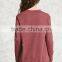 Custom Hoodies & Sweatshirts, Mint Long Sleeve Round Neck High-Low Fleece Sweatshirt Woolen Sweater Designs For Ladies