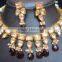 Hi Quality KUNDAN VILANDI pearl Meenakari necklace EARRING set