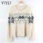 Women Jacquard Geometric Pattern holiday sweater christmas ladies sweater wholesaler