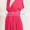 Elegant Cap Sleeves Oversized Maternity Clothes Women Fucsia Maternity Dress