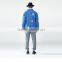 Men's washed distressed broken holes heavy denim jacket with button back