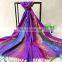 Latest design lady elegant colorful peacock custom logo winter shawl pashmina scarf with tassels