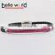 Fashion Leather braid titanium steel bracelet with rhinestone