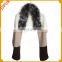 Women Knitted Shawl With Raccoon Fur Trim Cape