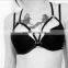 Sexy Women Black Strappy Bralette Caged Back Cut Out Padded Bra Bralet Crop Top