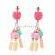 Fashion Bohemian Earrings Womens Long Beaded Tassel Fringe Dangle Earrings