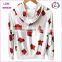 Women digital printing floral hoodie fashion design pullover hoodie