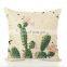 18 x 18 Inch Creative Cactus Succulent Plants linen cotton fabric Square Cushion Cover Throw Pillow Case