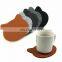cartoon lego roller coaster leather tea coaster