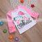 Baby Girl Pink Shirts Letter Print Kids raglan ruffle sleeve Tops for 1-6T