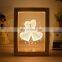Custom New Product Decorative Wooden Photo Frame 3D Led Night Lamp Light