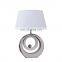 Nordic modern custom round ceramic base cheap silver bedside lamps for hotel home table decoration
