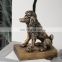 Wholesale square black lamp shade animal base bedside lamp modern silver resin table lamp for hotel decor