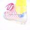 Latest arrival woman lace up boots transparent custom ankle rain boots