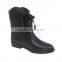 Contemporary woman wide lace low heel boots trend safety half rain boots