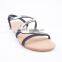 Unique design factory selling latest woman promotion buckling flat heel ankle sandals