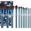 12pcs blue high end brush set with logo new  professional brush set  high quality private label brush set