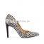 White snake print  pointed court heels shoes women new popular design and fashion high heel sandals