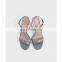 Ladies beautiful wholesale fashion asymmetric strap slingback high heel with ankle strap women sandal shoes