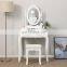 Dressing Table Set with swivelling mirror and stool 4 drawers 2 Dividers