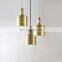 Indoor Decoration Iron Transparent Lampshade Brass Pendant Light Dining Room Chandelier LED Lamp