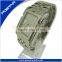 Stainless Steel Rinhstones Square Dial Watch for Unisex