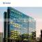 Frameless Mirror Curved Double Glass Curtain Wall Facade Building With  Operable Awning Window