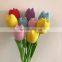 Hot Sale Finished Crochet Tulip, Handmade Knitted Flowers, Mother's Day Gift Supplier Cheap Wholesale