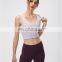 Sweat-Wicking New Nude Feeling Cross Back Sexy Yoga Crop Tank Top Women With Removable Pads Yoga Vest Gym Wear Apparel