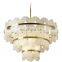 Modern Chandelier Living Room Luxury Ceiling Light Leaf Gold Led Pendant Lamp Hanging Linear Alabaster Lighting for Villa Hotel