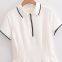 Spring New European and American Wave Style Wide Swing Short Sleeve Collar Dress for Women