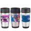 Double wall inside plastic outside stainless steel sports tumblers travel mug