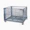 Stackable Folded Galvanized Steel Welded Heavy Duty Wire Mesh Container with Top Cover