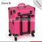 Beauty Design 4 Wheels Functional portable rolling Makeup case with drawers