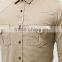 2016 Autumn Long Sleeves Beige Mens Skinny Western Shirt with Front Pockets