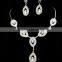 Fashion Jewelry Water Drop Earrings Necklace Set With Crystal Pendant