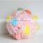 wholesale bubble body cleaning cool bath ball with colorful heart shaped sponge grains