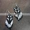 Black Stone Fashion Jewellery Boho Hippie Loop Earrings Beads Earring