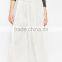 Elegant women white pleat maxi skirt