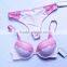 Manufactory high quality OEM G-string women underwear cartoon girls bra panty set