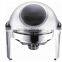 Stainless Steel Chefing Dish Set With Visible Lid,Delux Roll Top Chafing Dish