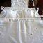 Victorian White Floral Embroidery Ruffles Bib Apron