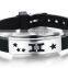 Wholesale Cheap 12 Constellations cool silicone bracelet with stainless steel