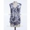 Latest designs New style spandex printed sleeveless lady blouse & top for women