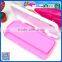 New arrival 2 layers pink plastic pencil box with scissors