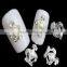 3D Nail Art Rhinestone Decorations White & Pink Colors Crown Bowknot & Love pattern Alloy Nail Art For Glitter Manicure Tools
