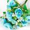 10 heads artificial begonia, 27 cm royal blue artificial flowers for home decor