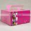 White paperboard packing box for cake white card box with pvc window pink box with handle